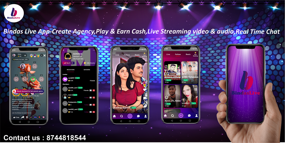 Bindas Live App -  Entertainment Videos, Live Streaming Party, Follow, Chat, Comment, Gift Sending, 