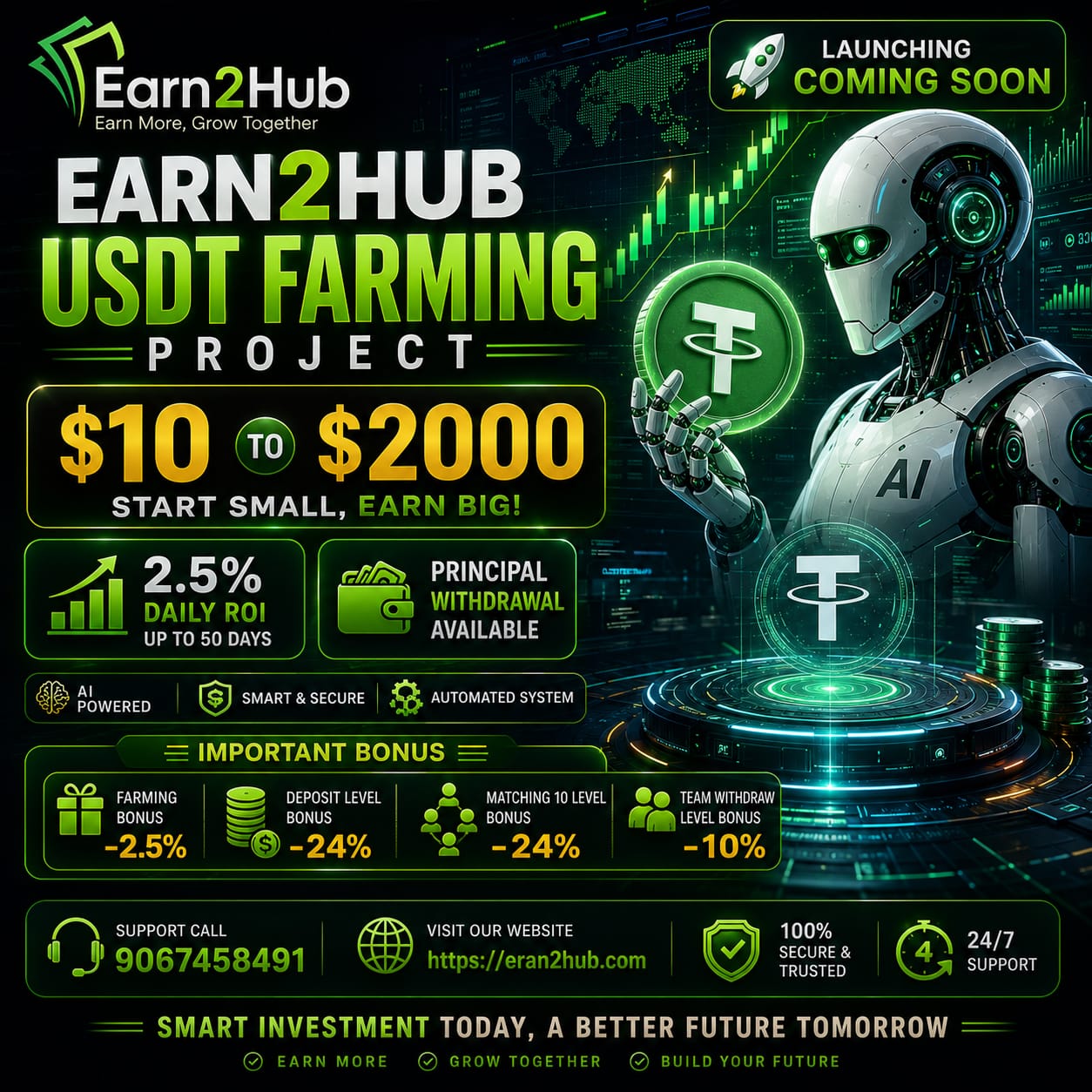 EARN2HUB LAUNCHING SHORTLY DAILY 2.5% -9067458491 EARN2HUB LAUNCHING SHORTLY DAILY 2.5% -9067458491
