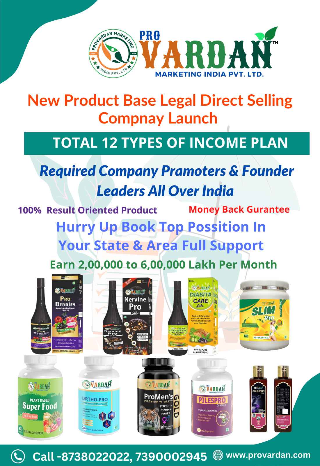 Required Of Provardan Marketing Pvt Ltd Founder Leader All State In India Earn 2 Lakh To 10 Lakh  